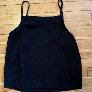 Black high neck textured tank top madewell